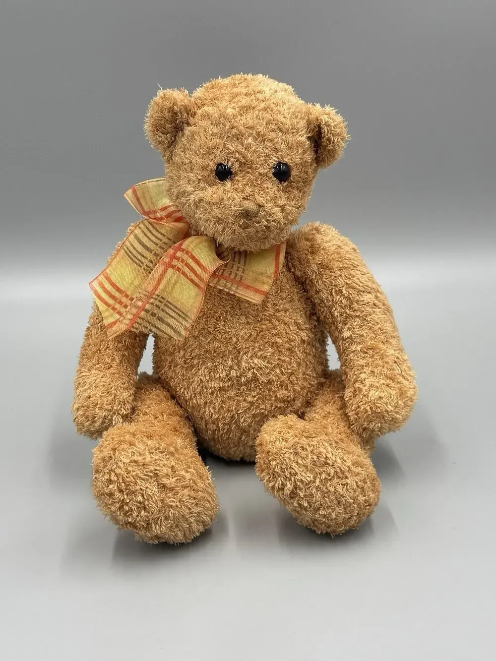 Gund Pookie Bear W/ Plaid Ribbon Bow #43128 Plush 11” Stuffed Teddy Animal
